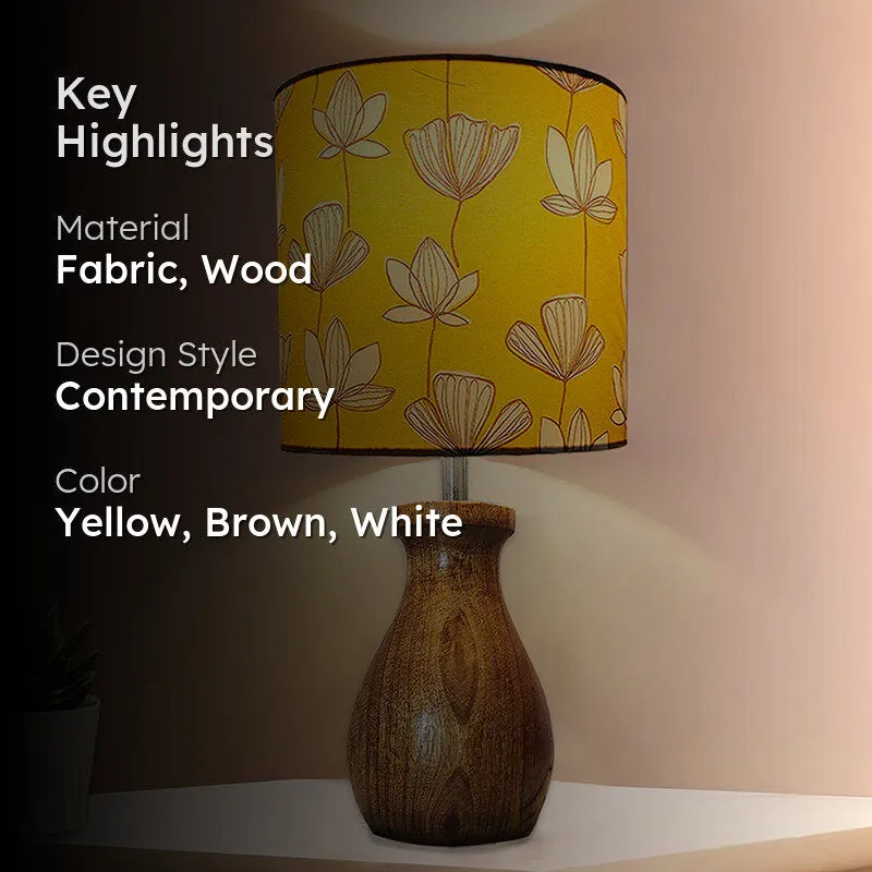 Nephrite Fabric Table Lamp - Yellow,Brown,White media 2