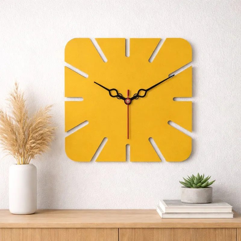 Sharp Edge Square Wooden Wall Clock media 1