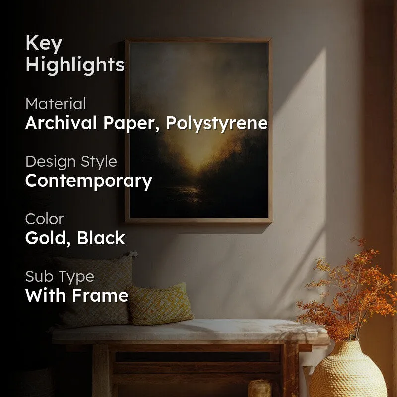 Horizon of Hope Archival Paper Wall Painting With Brown Frame media 2