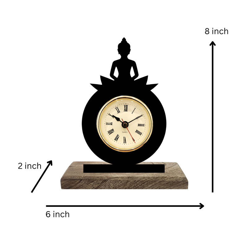 Hour of Enlightenment Iron & Mango Wood Table Clock media 5