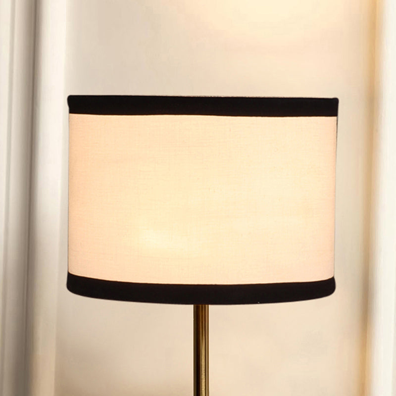 Monochrome Edge Cotton & Metal Table Lamp - White media 3