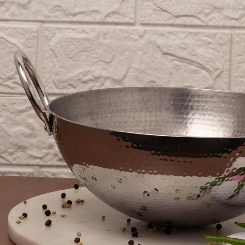 Vintage Induction Safe Hammered Kadhai - 2000 mL / 9 Inches media 4