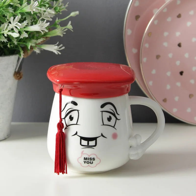 Graduation Cap Mug With Lid (400 mL) - Red media 1