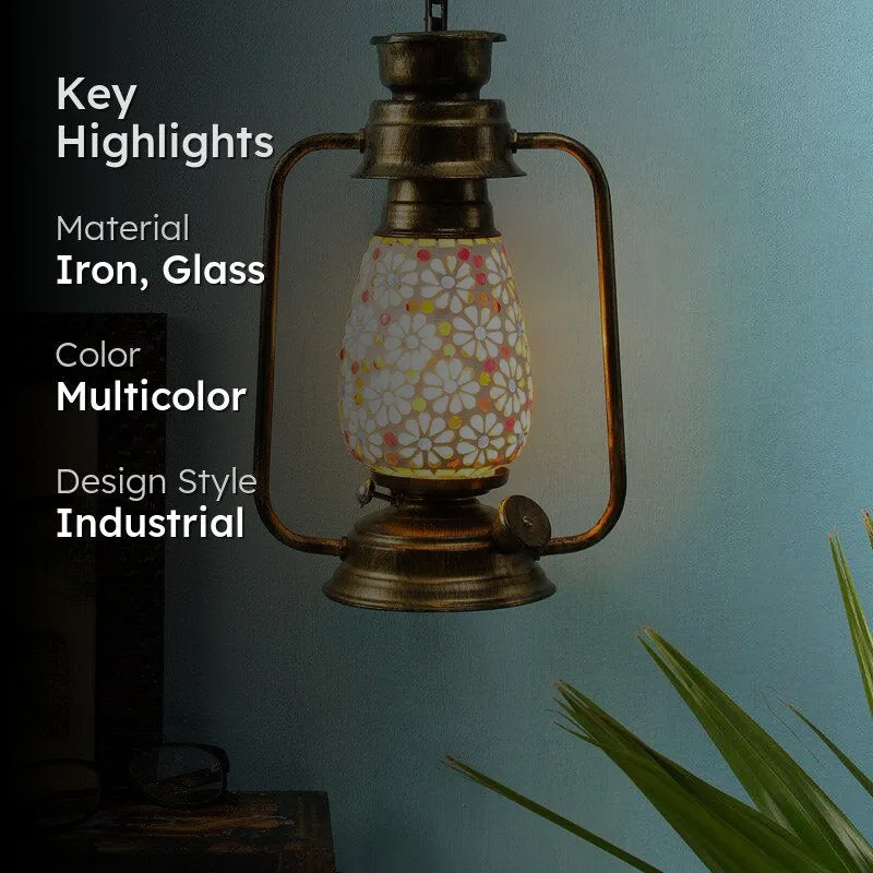 Admya Mosaic Lantern Iron Wall Lamp - Gold media 2