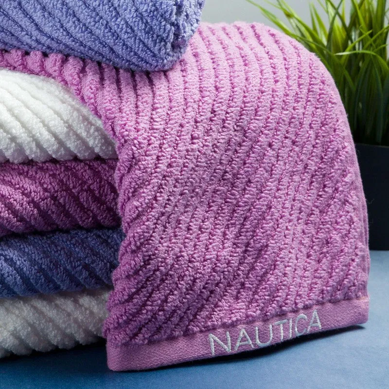 Nautica Riviera Soft Cotton Hand Towel (White, Lilac & Blue) - Set Of Six media 4