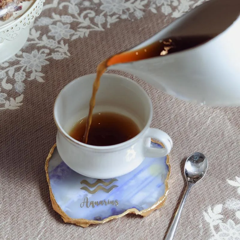 Aquarius Agate Coaster - Blue media 3