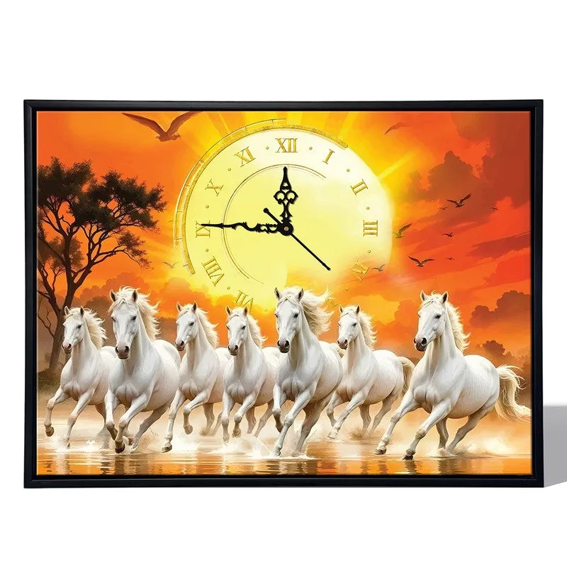 Saptashv Wall Art With Clock media 5