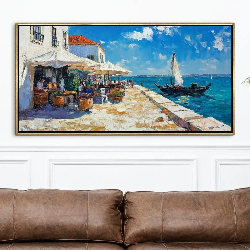 Riviera Escape Canvas Wall Painting With Frame media 4