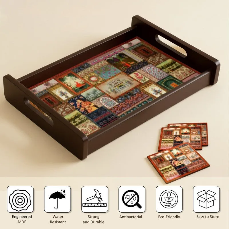 GrainGlow Serving Tray with 4 Coasters - Five Piece Set media 6