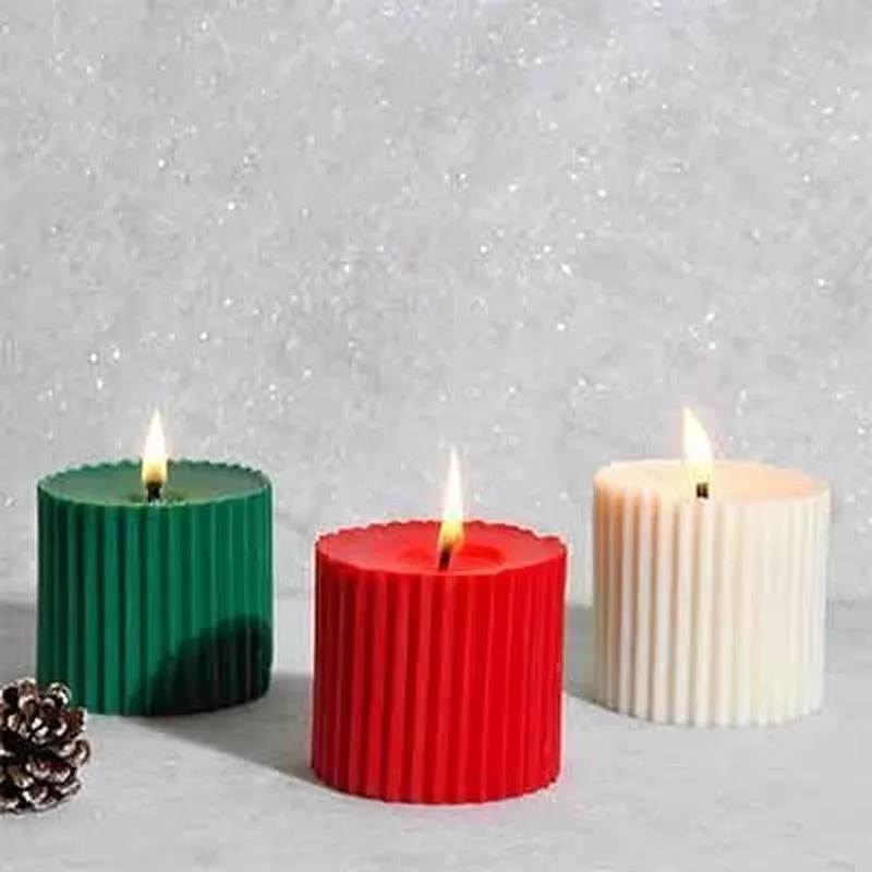 Combo of 3 Scented 'Faith' Pillar Candles media 4