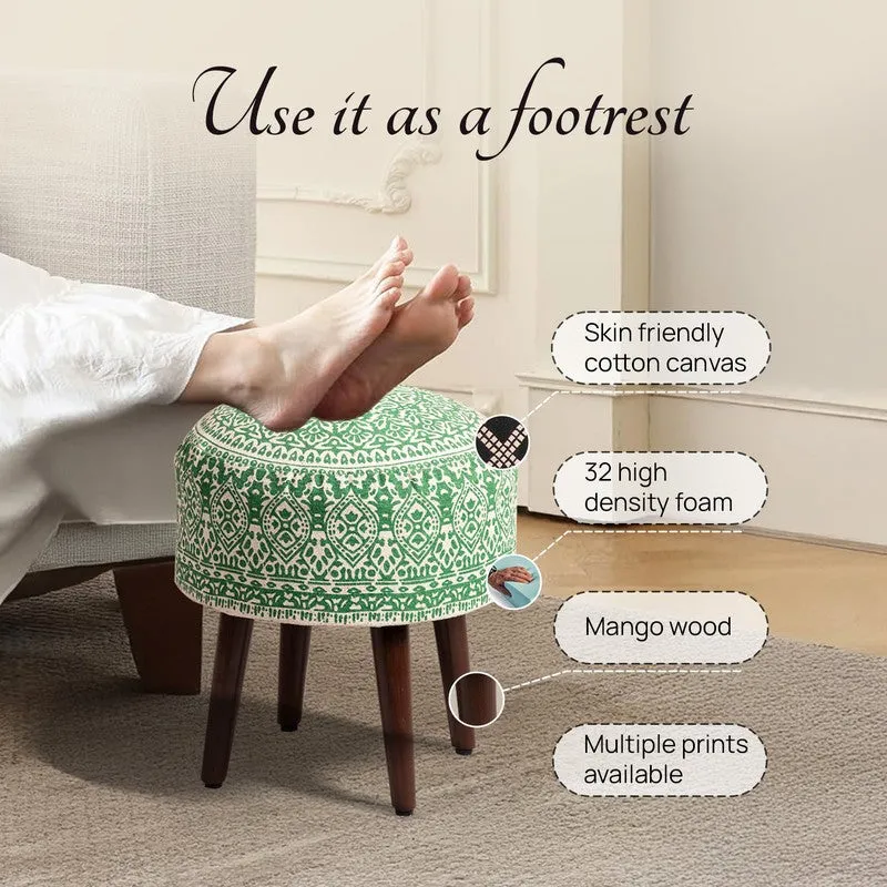 Dona Cotton Ottoman (Green) - Set Of Two media 4