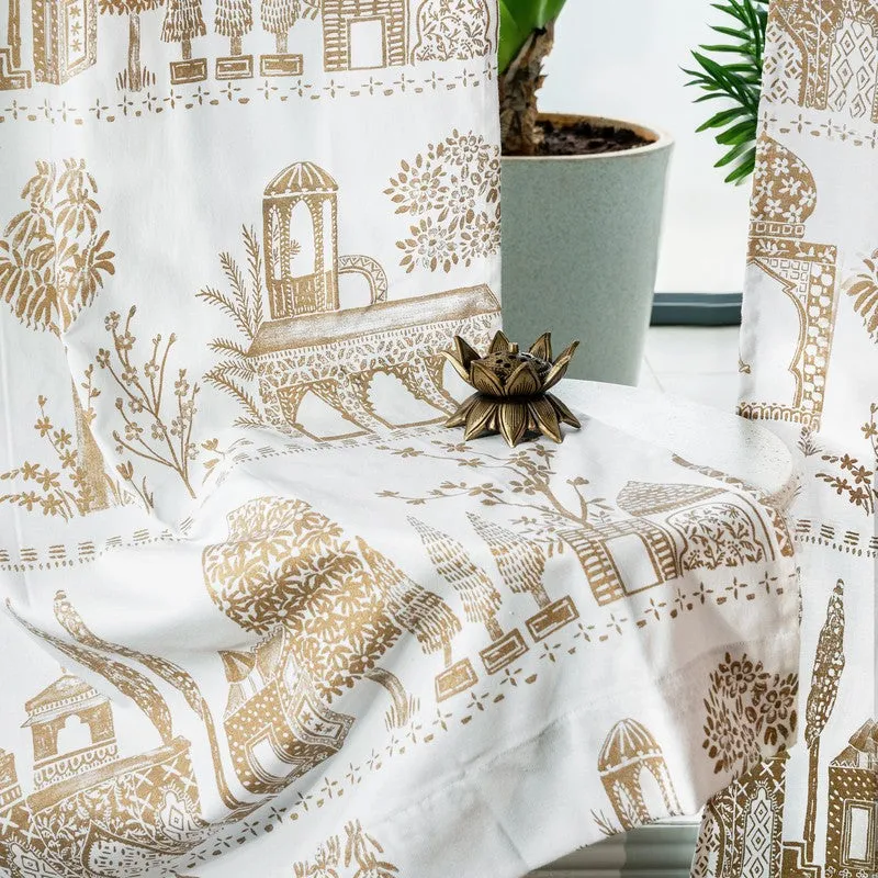 Tranquebar Home Rang Mahal Cotton Curtains - Set Of Two media 1