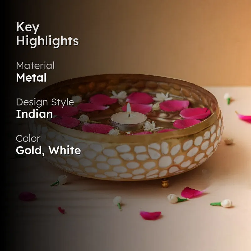 Luxe Mosaic Metal Urli - Gold media 2