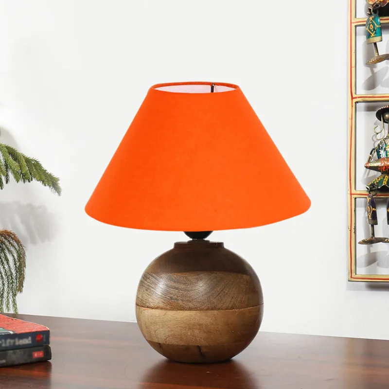 Cotin II Orb Cotton Table Lamp - Orange,Brown media 3