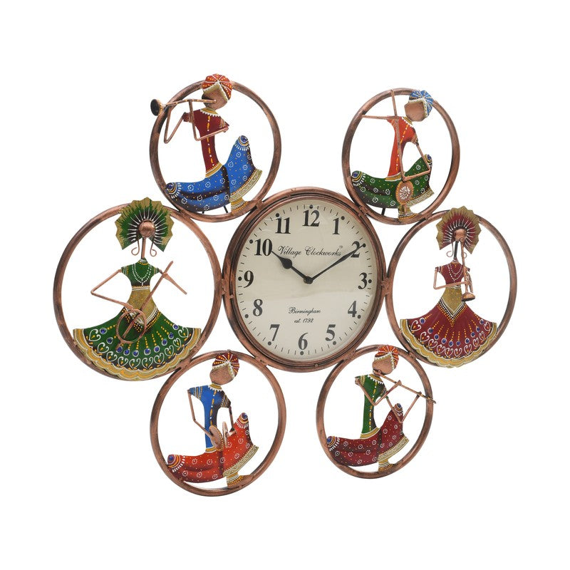 Musician Lady Hanging Art Metal Wall Clock media 4