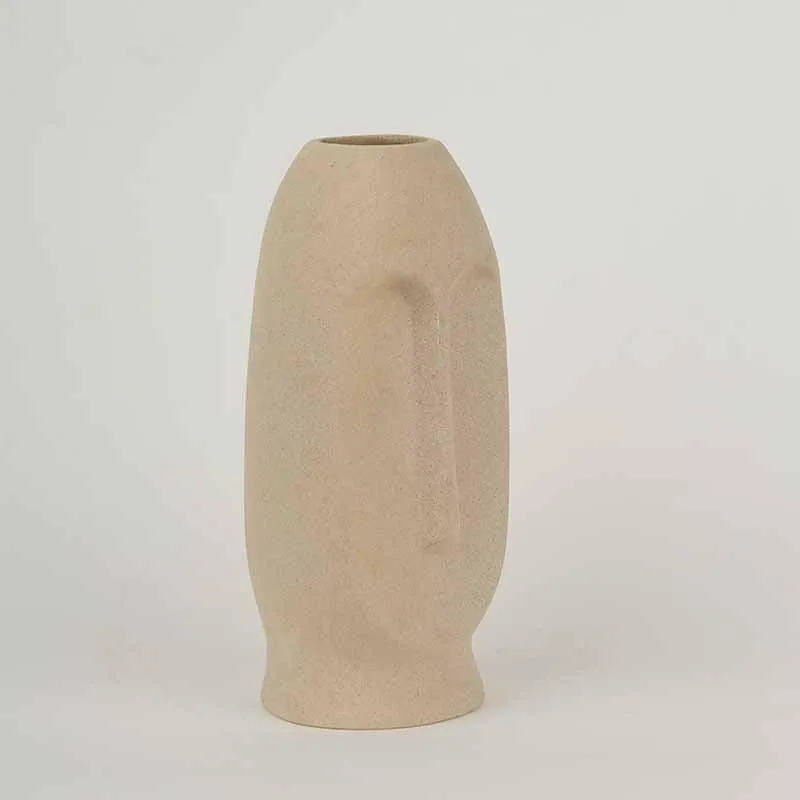 The Straight Face Vase - Beige media 4