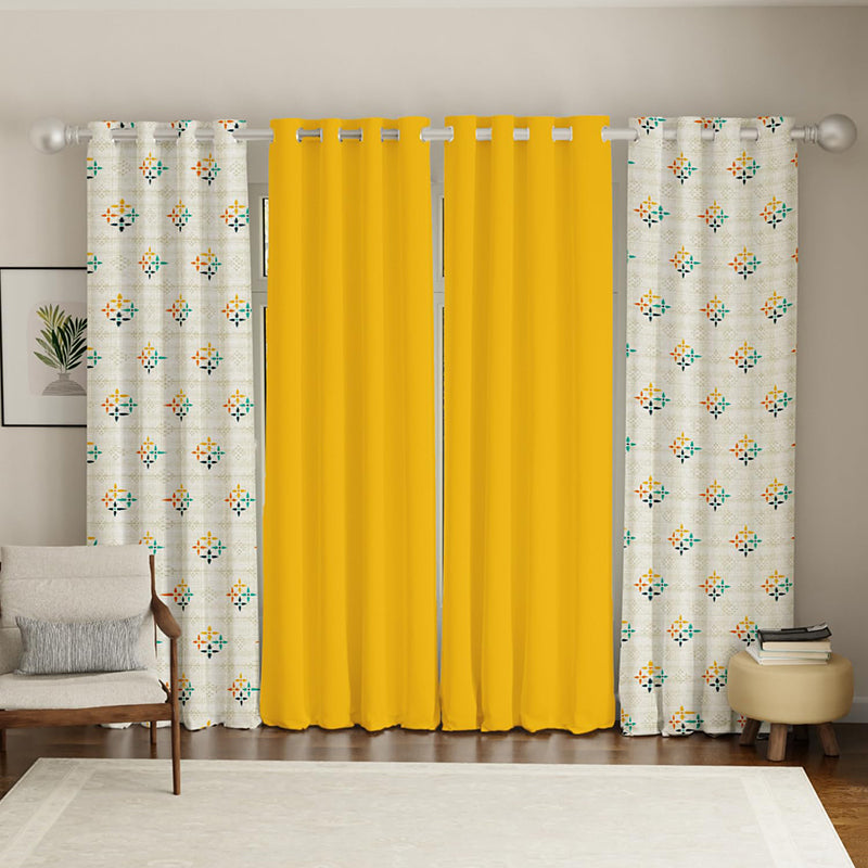 Urban Space Mosaic & Aura Curtain (Yellow) - Set Of Four media 3