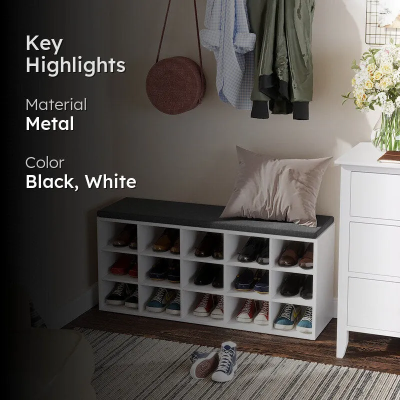 Nexus Metal Shoe Rack - Black,White media 2