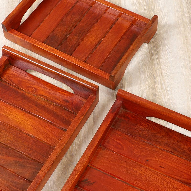 Avarin Mango Wood Serving Tray - Set Of Three media 5