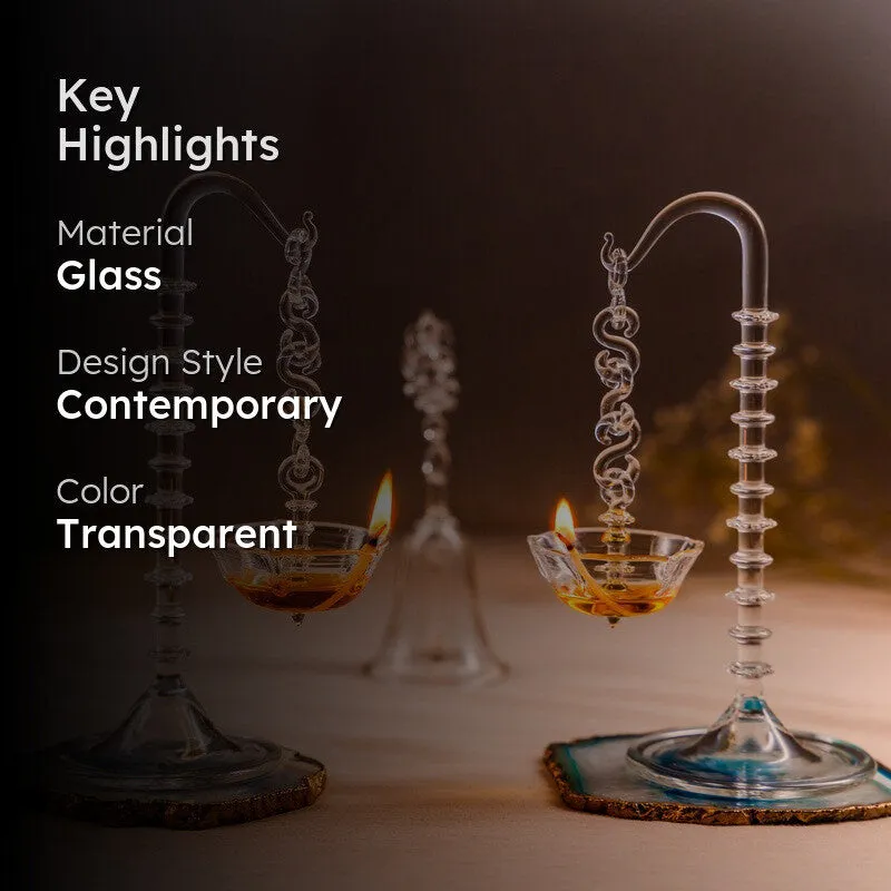 Aaradhya Glass Diya - Set Of Two media 2