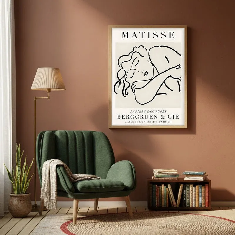 Repose Canvas Wall Painting With Brown Frame media 1
