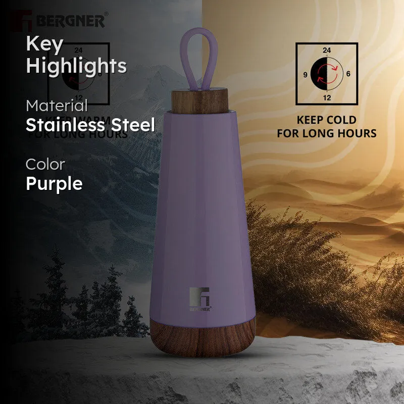 Bergner Walking Fairy Fountain Thermosteel Hot And Cold Flask (Purple) - 500 mL media 2