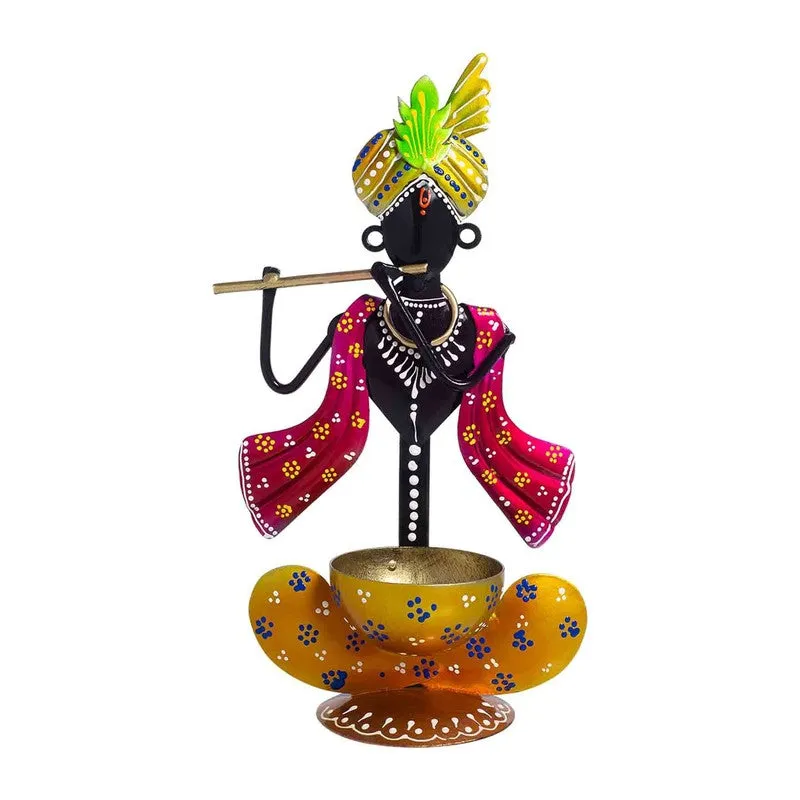Krishna Divine Radiance Iron Tea Light Candle Holder media 3