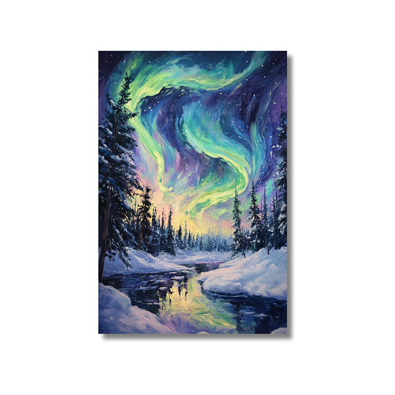 Aurora Flow Canvas Wall Painting media 3