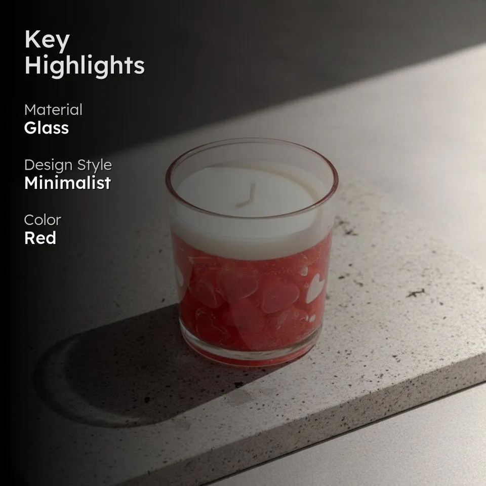 Velvet Glow Decorative Candle - Red media 3