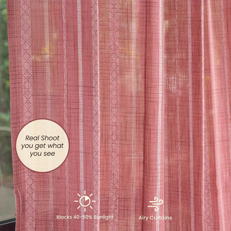 Urban Space Vertical Weaves Curtain (Berry) - Set Of Two media 4