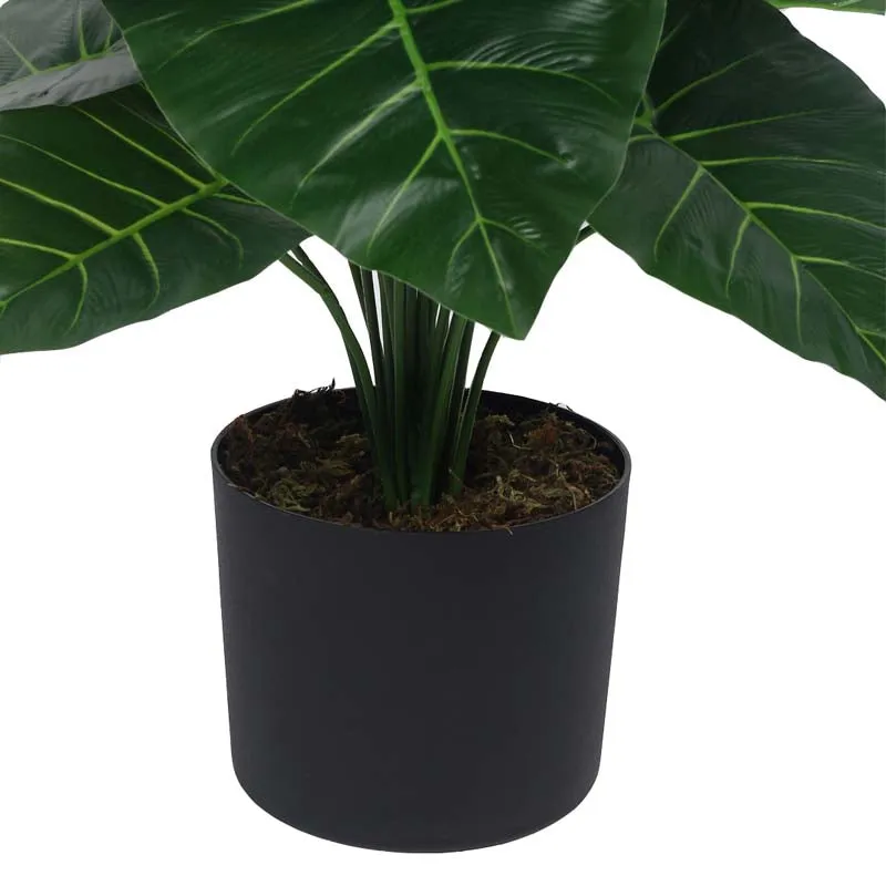 Faux Lush Rubber Fig Plant With Black Plastic Pot - 2.6 Feet media 6