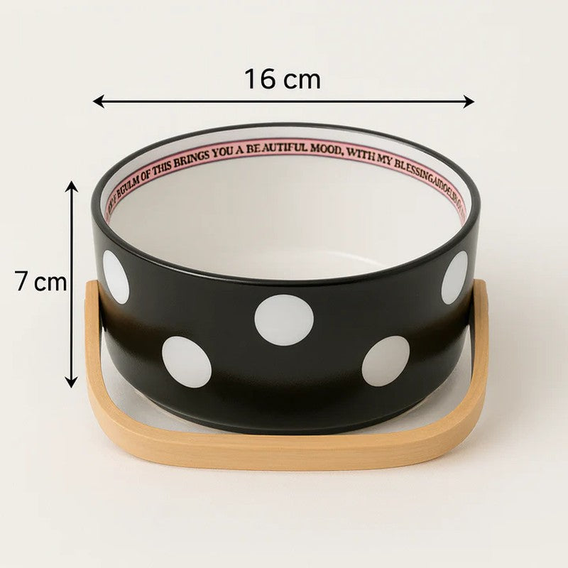 DotCraft Ceramic Serving Bowl - Black & White media 7