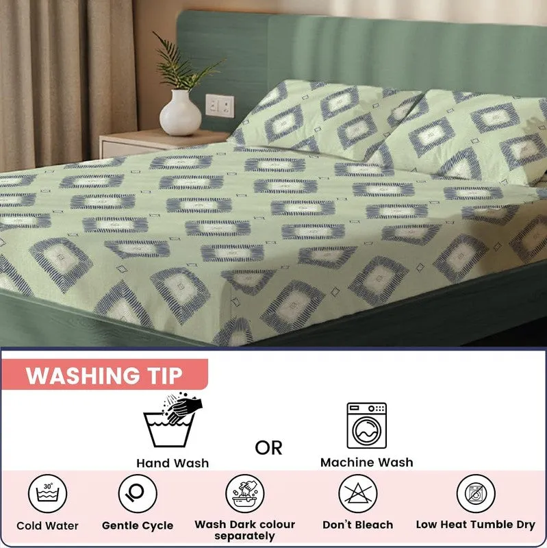 Urban Lines Geometric Cotton Bedsheets (Grey) - 200 TC media 7