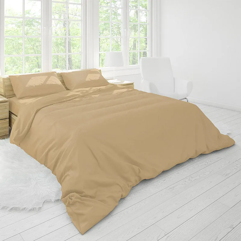 Solid Comfort Percale Solid Cotton Bedsheet (Sandal Wood) - 200 TC media 1