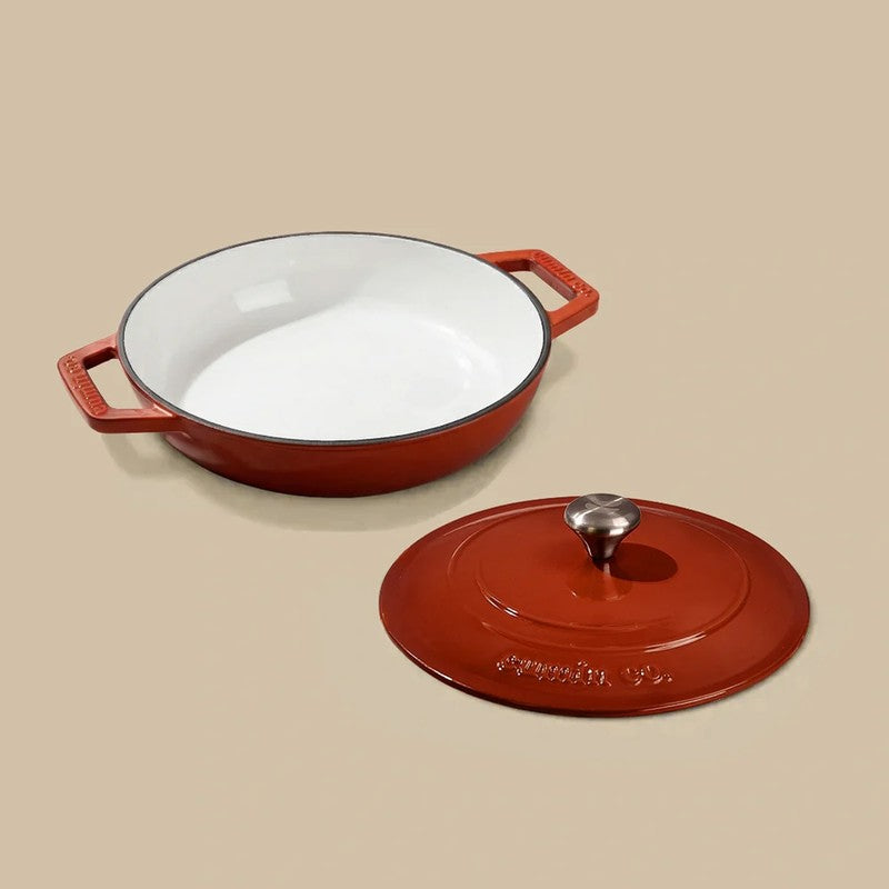 Cumin Co Enamel Cast Iron Braiser(Red) - 4000 mL media 4