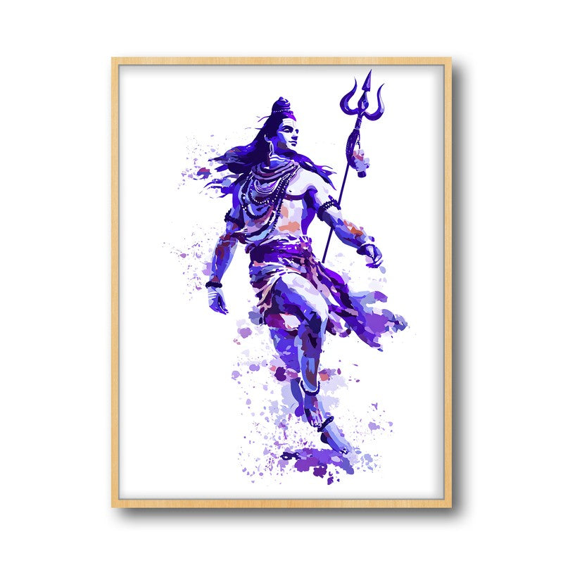 Cosmic Dance Lord Shiva Archival Paper Wall Art - Natural Brown Frame media 5