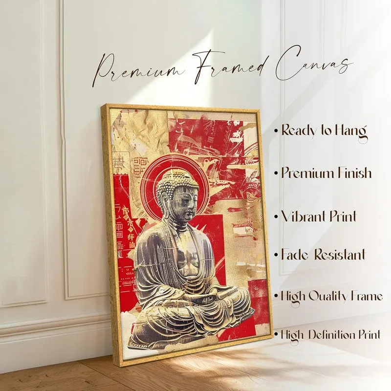 Crimson Buddha Wall Art With Frame media 4
