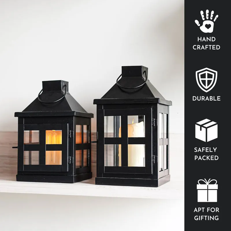 Dukio Lantern Tealight Candle Holder (Black) - Set Of Two media 5