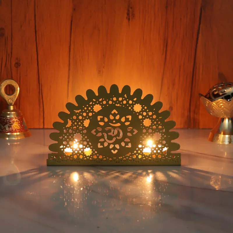 EthnicGold Tealight Holder media 1