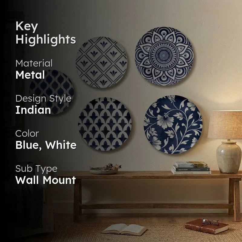 Azure Dynasty Metal Wall Plates - Set Of Five media 2