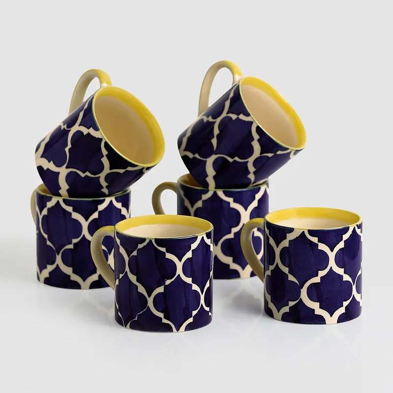Moroccan Ceramic Tea Cup (200 mL Each) - Set of Six media 3
