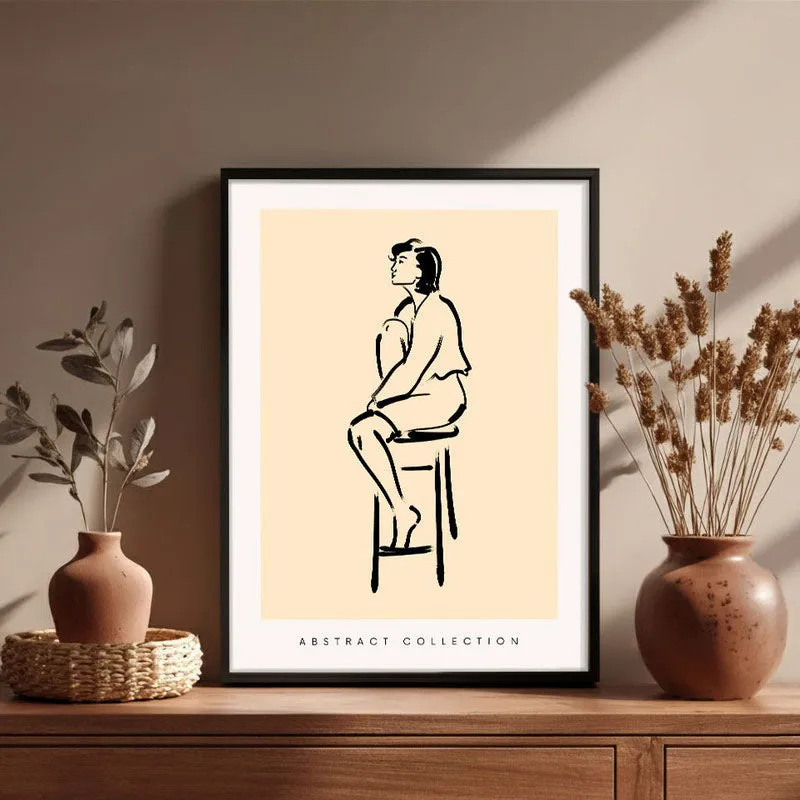 Pensive Moment Archival Canvas Wall Art - Black Frame media 1