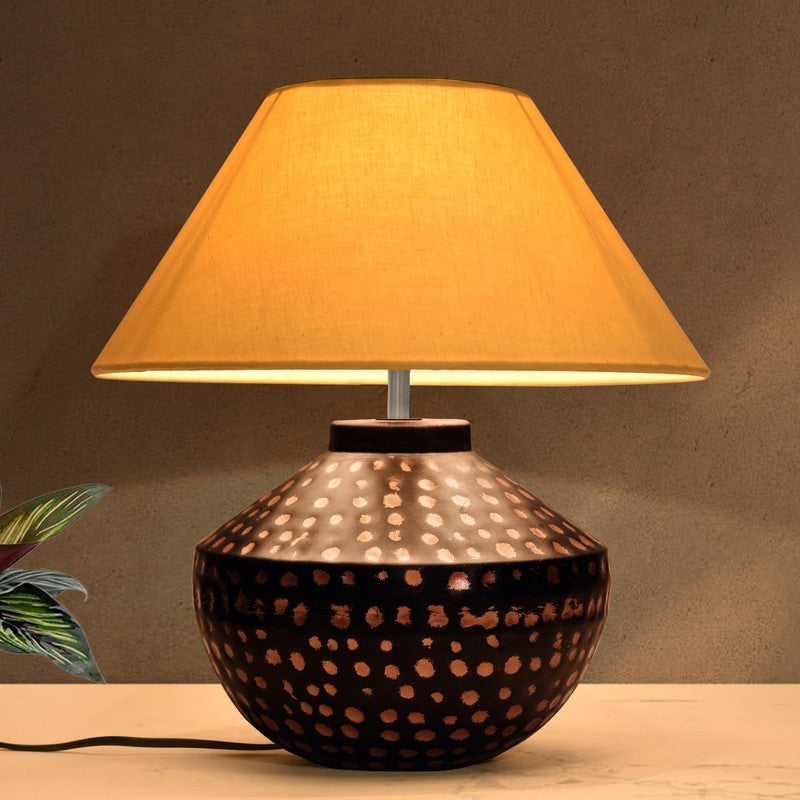 NeoGlow Futuristic Metal Table Lamp - Yellow,Brown