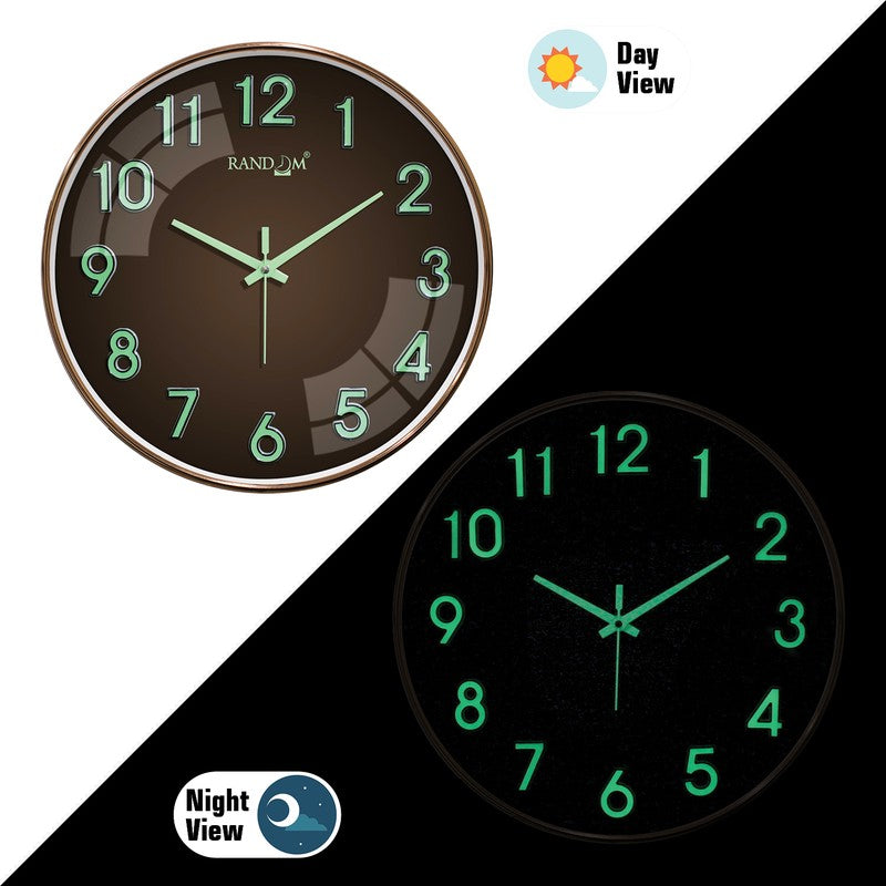 Elvric Round Modern Plastic Wall Clock - Brown media 4