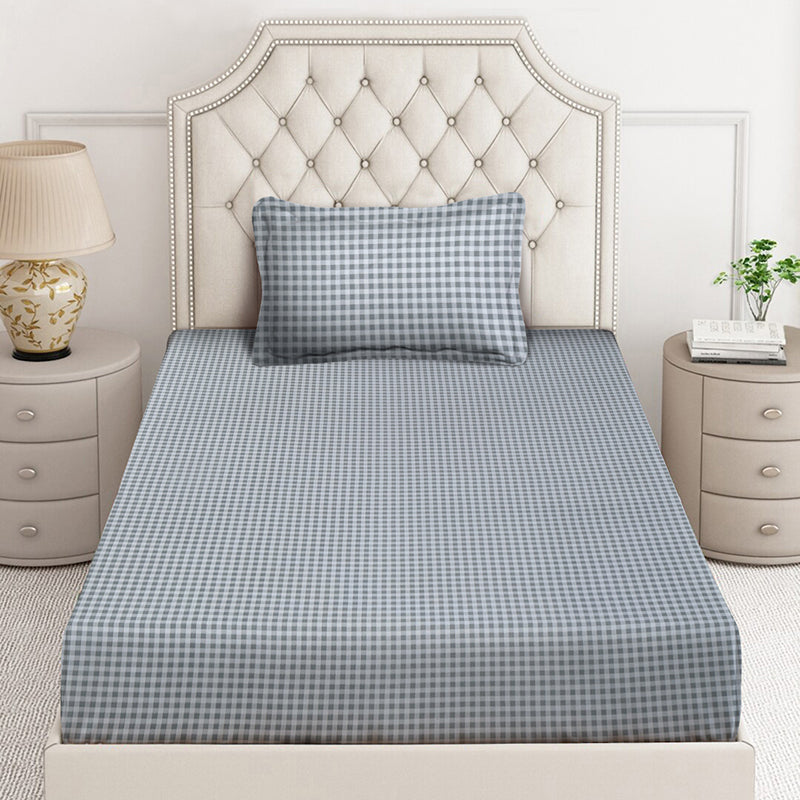 Plaid Nights Geometric Bedsheet - 130 GSM media 3