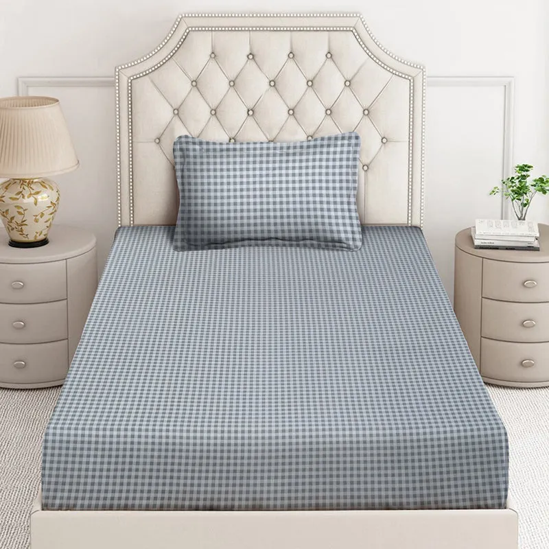 Plaid Nights Geometric Bedsheet - 130 GSM media 3