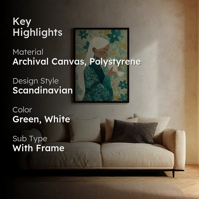 Mystiflora Canvas Wall Painting - Black Frame media 2