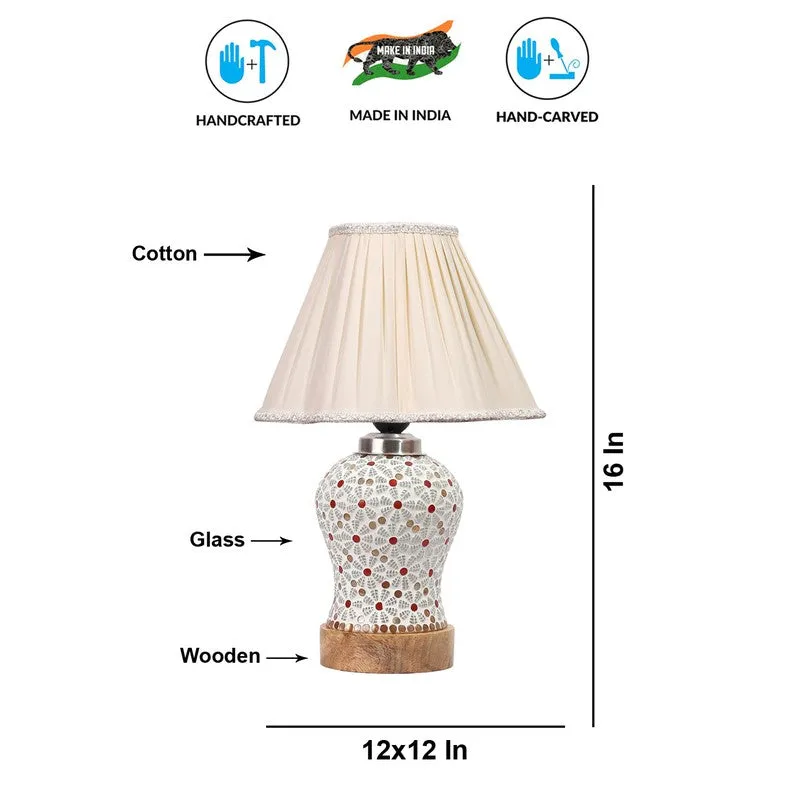 Harmyra Pleated Wooden Table Lamp - Multicolor media 9