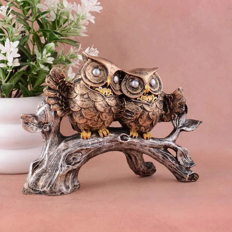 Hoot & Chill Painted Polyresin Showpiece - Copper media 1