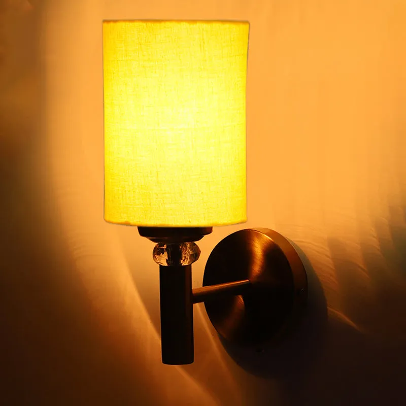 Sienna Steel & Cotton Wall Lamp - Yellow media 5